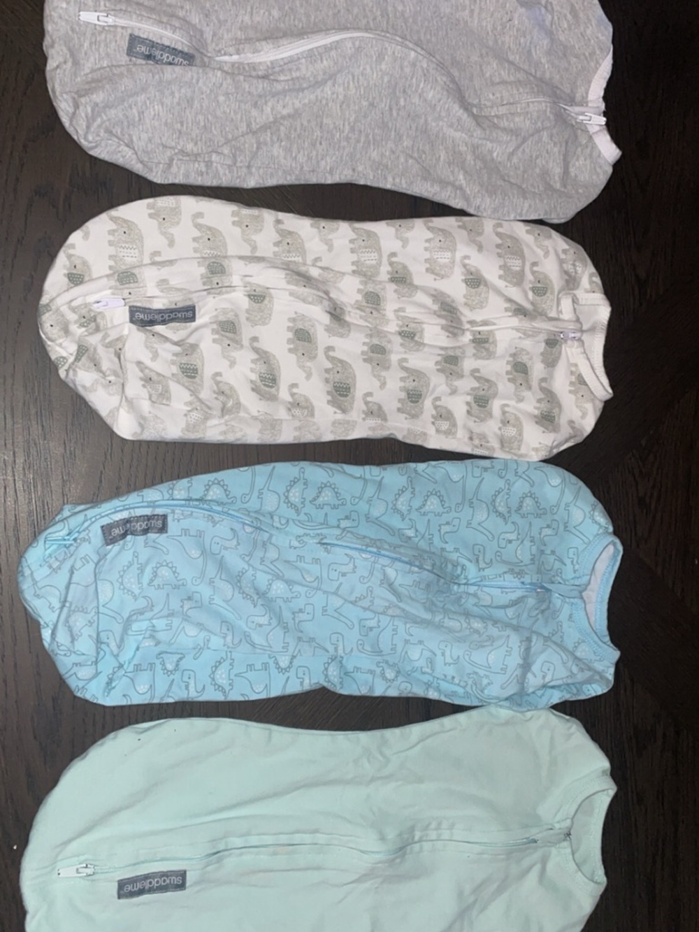 SwaddleMe 4-Pack Infant Zipper Sleep Sacks - Light Blue, Gray, White, Mint